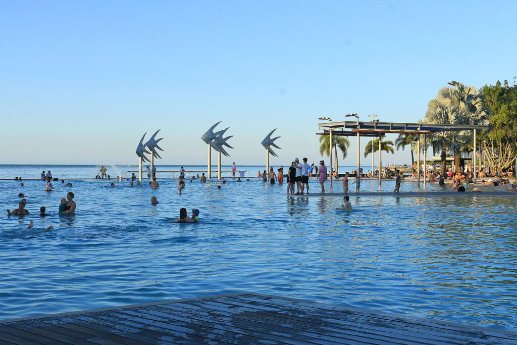 Cairns Esplanade Lagoon at sunset