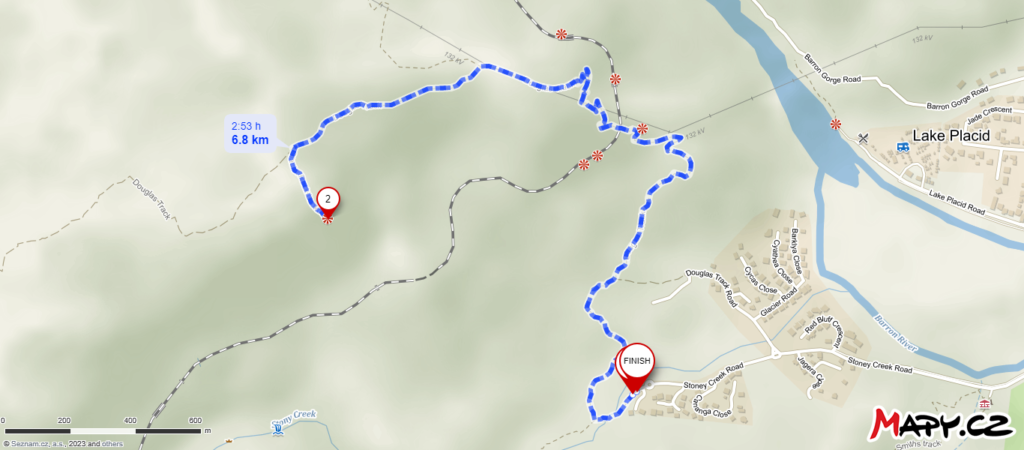 Walking route map to Glacier Rock Lookout.