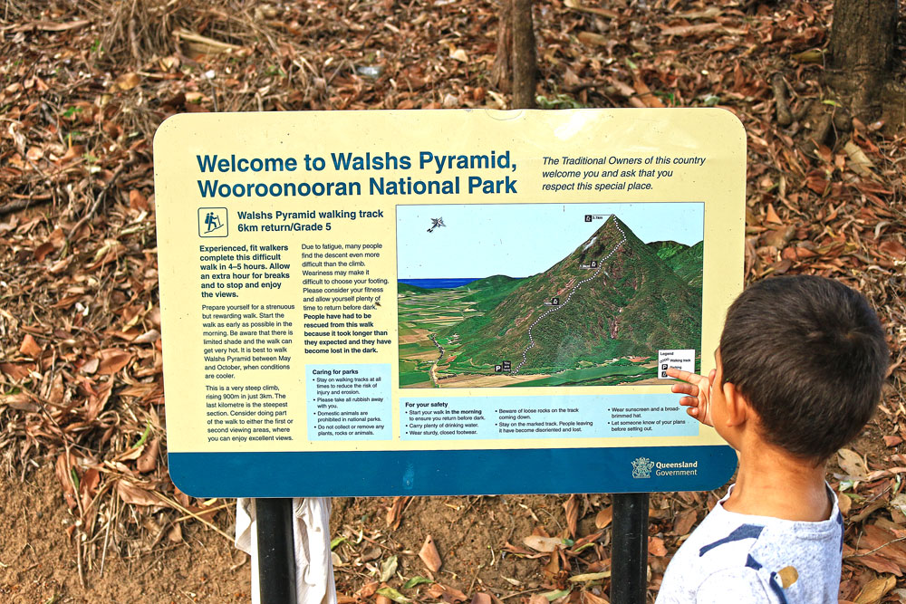 Signage at the Walshs Pyramid carpark.