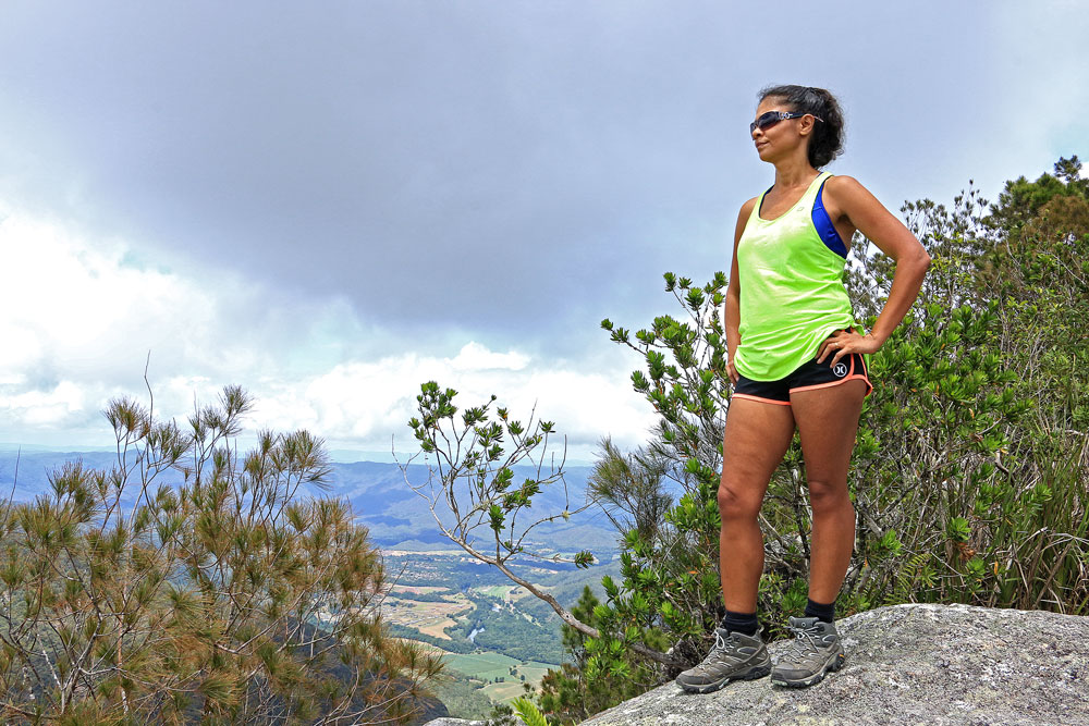 Enjoying the view from the summit of Walshs Pyramid.