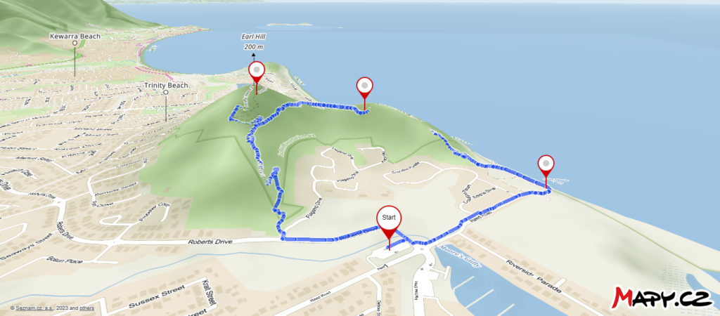 Earl Hill summit track 3D map.