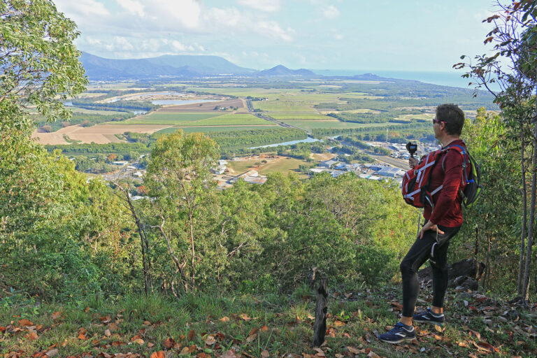 At a lookout from Black Arrow Cairns walking trail