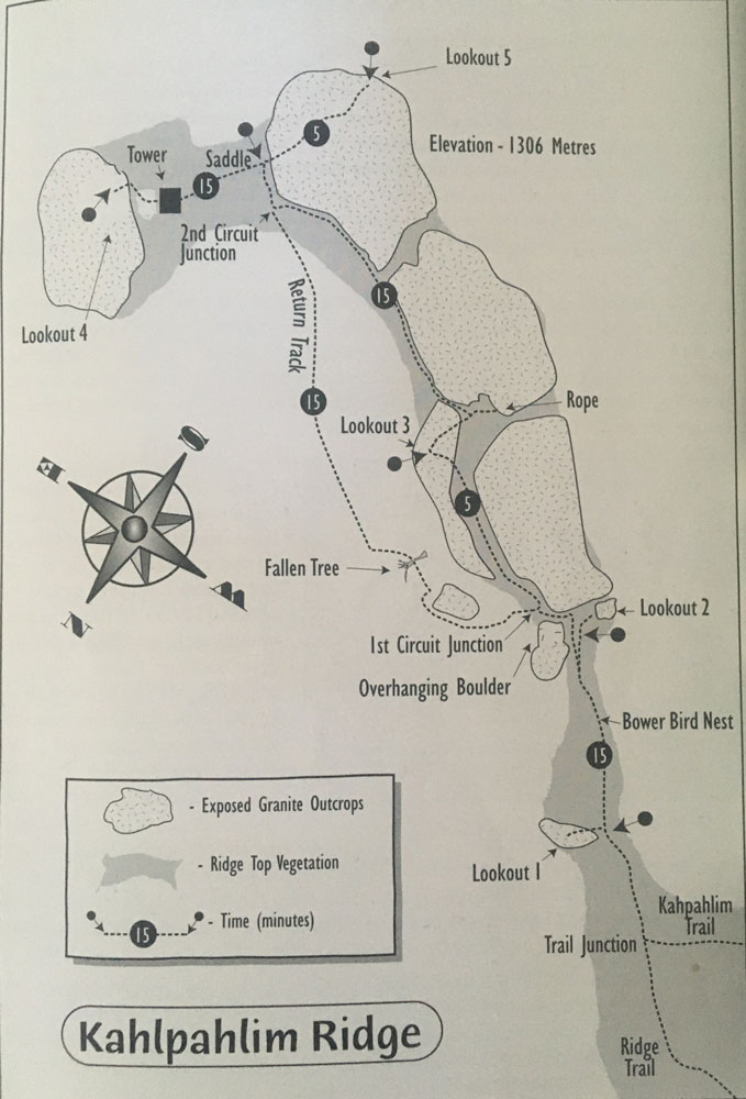 Map of lookouts along the Kahlpahlim Ridge.