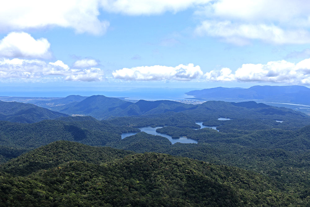 A stupendous view from the lookout at Kalpahlim Rock all the way to Cairns and the coastline in the far distance. 