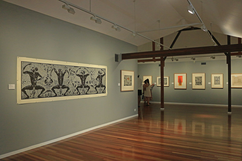 Indigenous artwork on Level 3 of the Cairns Art Gallery.